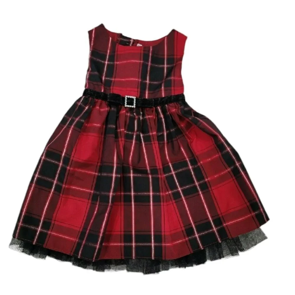 Red plaid holiday / Christmas dress